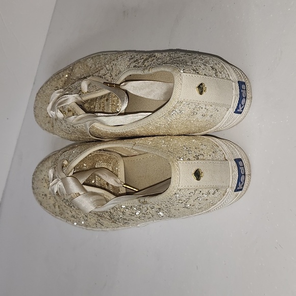 KATE SPADE X KEDS GLITTER PLATFORM SNEAKER SZ 8.5 - Picture 5 of 8
